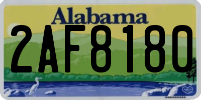 AL license plate 2AF8180
