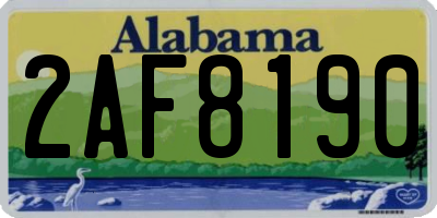 AL license plate 2AF8190