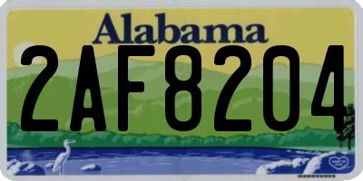 AL license plate 2AF8204