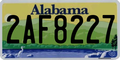 AL license plate 2AF8227