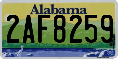 AL license plate 2AF8259