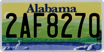 AL license plate 2AF8270