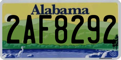 AL license plate 2AF8292