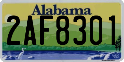 AL license plate 2AF8301