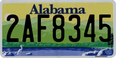 AL license plate 2AF8345