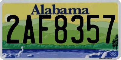 AL license plate 2AF8357