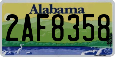 AL license plate 2AF8358