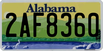 AL license plate 2AF8360