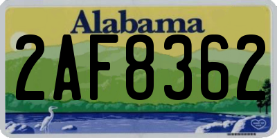AL license plate 2AF8362