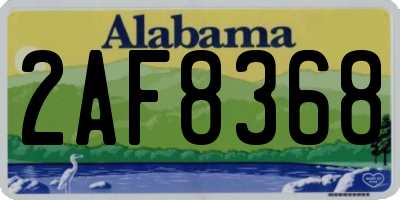 AL license plate 2AF8368