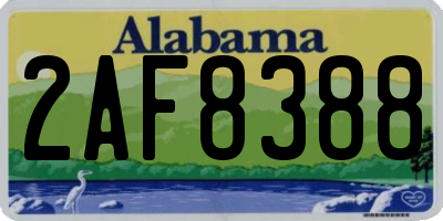 AL license plate 2AF8388