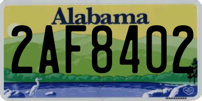 AL license plate 2AF8402