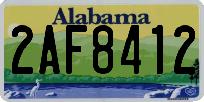 AL license plate 2AF8412