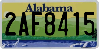 AL license plate 2AF8415