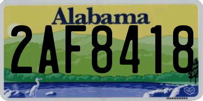 AL license plate 2AF8418