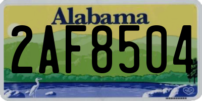 AL license plate 2AF8504