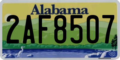 AL license plate 2AF8507