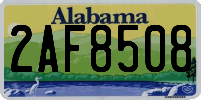 AL license plate 2AF8508