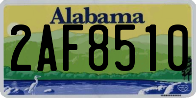 AL license plate 2AF8510