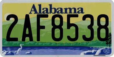 AL license plate 2AF8538
