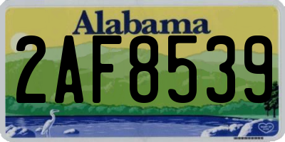 AL license plate 2AF8539