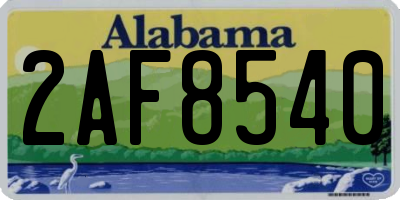 AL license plate 2AF8540