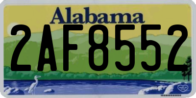 AL license plate 2AF8552