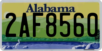 AL license plate 2AF8560