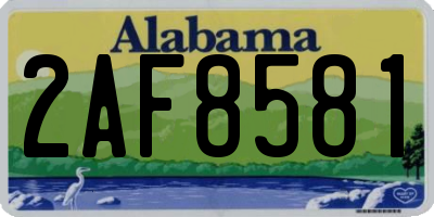AL license plate 2AF8581