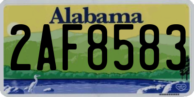 AL license plate 2AF8583