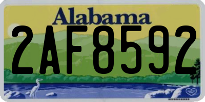 AL license plate 2AF8592