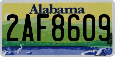 AL license plate 2AF8609