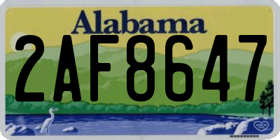 AL license plate 2AF8647