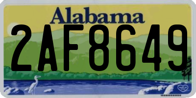 AL license plate 2AF8649