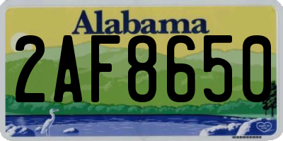 AL license plate 2AF8650
