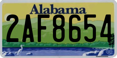 AL license plate 2AF8654