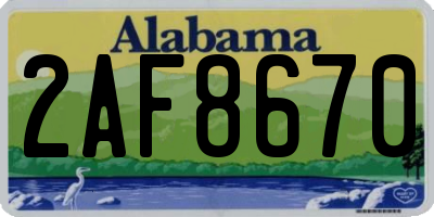 AL license plate 2AF8670