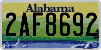 AL license plate 2AF8692