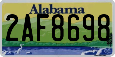AL license plate 2AF8698