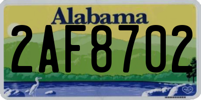 AL license plate 2AF8702