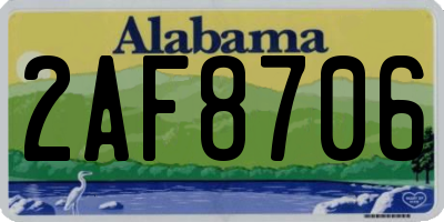 AL license plate 2AF8706