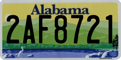 AL license plate 2AF8721