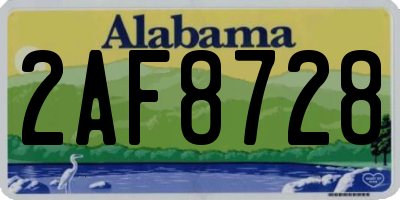 AL license plate 2AF8728