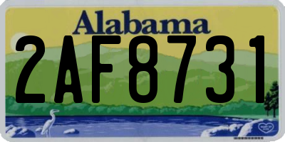 AL license plate 2AF8731