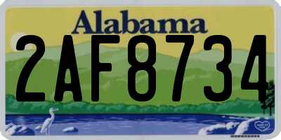 AL license plate 2AF8734