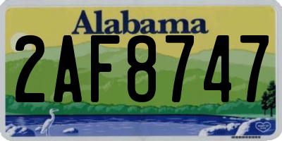 AL license plate 2AF8747