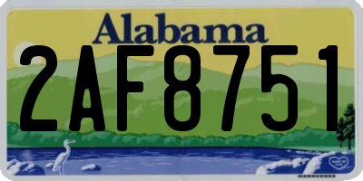 AL license plate 2AF8751