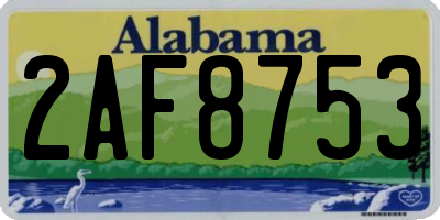 AL license plate 2AF8753