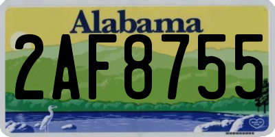 AL license plate 2AF8755