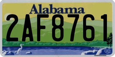 AL license plate 2AF8761